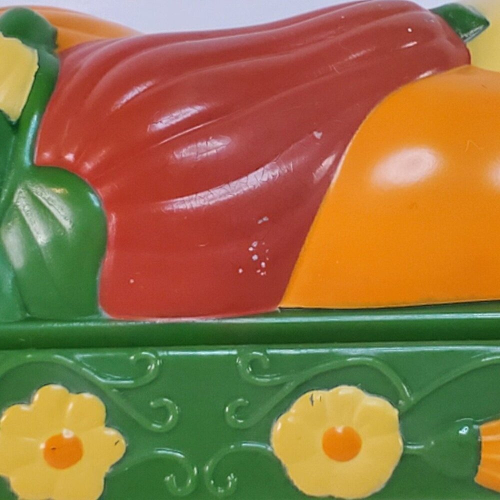VTG Thanksgiving Fall MCM Butter Dish Retro 1960's Veggies Harvest Cottagecore - Picture 6 of 9